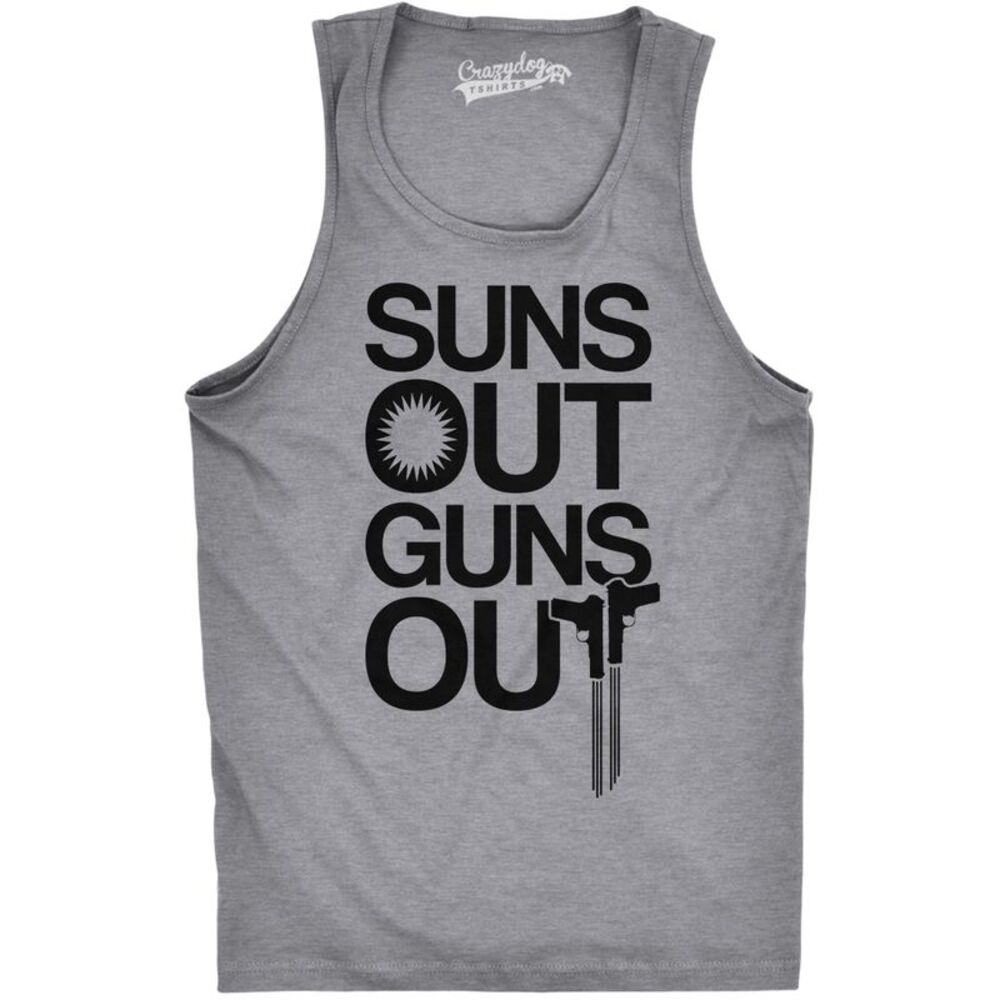Mens Suns Out Guns Out Tank Funny Workout Tanks Hilarious Gym Shirt